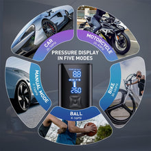 Load image into Gallery viewer, Atefa Portable Air Compressor, Powerful Cordless Tire Inflator with LED Light, Mini Air Pump Car Accessories Essentials for Men, Tire Pump with Pressure Gauge for Car Motorcycle Bicycle