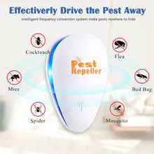 Load image into Gallery viewer, Oyhomop Ultrasonic Pest Repeller 6 Pack, Electronic Plug in Indoor Pest Repellent, Pest Control for Bugs, Insects, Roaches, Mice, Rodents, Mosquitoes