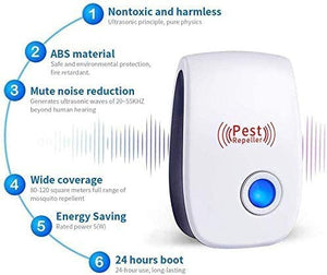 KINDALAND Ultrasonic Pest Repeller, 6 Packs, Electronic Indoor Pest Repellent Plug in for Insects, Pest Control for Living Room, Garage, Office