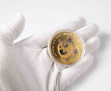 Load image into Gallery viewer, Gold Dogecoin Coin Doge Commemorative Coin Crypto Currency 2021 Limited Edition Collectible Coin with Display Case