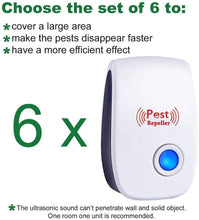 Load image into Gallery viewer, KINDALAND Ultrasonic Pest Repeller 6 Pack, Ultrasonic Pest Repeller, Ultrasonic Pest Repellent, Electronic Indoor Pest Repellent Plug in,Pest Repeller for Living Room, Bedroom, Home, Warehouse