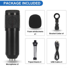 Load image into Gallery viewer, USB Microphone for Computer, Condenser Microphone Plug &amp;Play Desktop Podcast Microphone for Gaming Recording Streaming Videos Chatting Skype YouTube, Compatible with Windows/Mac
