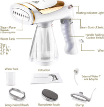 Load image into Gallery viewer, Atefa Steamer for Clothes, 1600W High-Power Handheld Steam, Portable Foldable Travel Garment Steamer, Three Speeds Adjustment Garment Steamers with Detachable 250ml Water Tank, Fast Heat Up in 20s