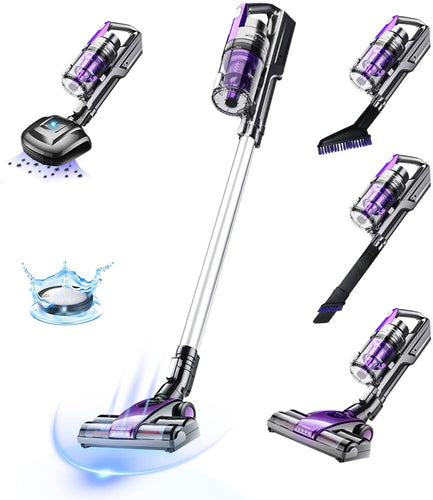 Cordless Vacuum Cleaner, 24KPA Stick Vacuum, 6 in 1 Convenient Stick and Handheld Vac, Up to 45 Minutes Runtime, Efficient Cleaning with Powerful Motor Lightweight Cordless Vacuum Cleaner