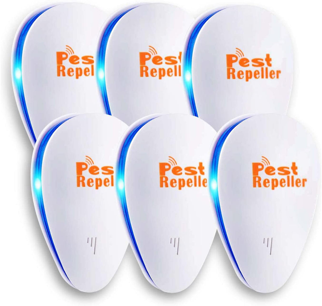 KINDALAND 6 Packs Ultrasonic Pest Repeller, Plug in Pest Control, Indoor Repellent, Electronic Pest Repeller for Mouse,Roaches,Rats,Bug, Insects