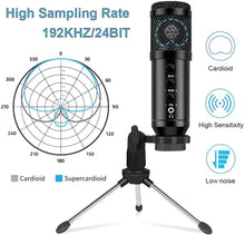 Load image into Gallery viewer, USB Microphone for Computer, Condenser Microphone Plug &amp;Play Desktop Podcast Microphone for Gaming Recording Streaming Videos Chatting Skype YouTube, Compatible with Windows/Mac