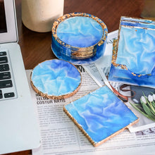 Load image into Gallery viewer, Silicone Coaster Molds, Resin Coaster Molds Kit with 10pcs Square and Round Coaster Molds Set, Upgrade Coaster Holder Epoxy Resin Molds for Resin Casting, Cups Mats, Home Decoration