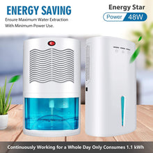 Load image into Gallery viewer, Upgraded Dehumidifier for Home,Up to 480 Sq.ft Dehumidifiers for High Humidity in Basements Bedroom Closet Bathroom Kitchen Small Quiet Portable Air Dehumidifiers with 2000ml(64oz) Water Tank