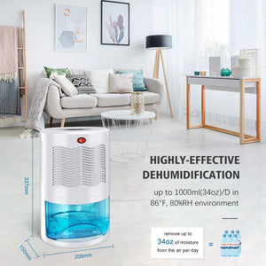 Upgraded Dehumidifier for Home,Up to 480 Sq.ft Dehumidifiers for High Humidity in Basements Bedroom Closet Bathroom Kitchen Small Quiet Portable Air Dehumidifiers with 2000ml(64oz) Water Tank