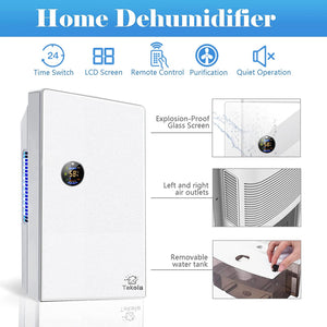 Dehumidifier for Home and Basement, 550 Sq.ft Dehumidifiers for High Humidity with Remote Control, Auto Shut Off, 2100ml (71 oz) Ultra Quiet Portable Air Dehumidifiers for Basements, Bedroom, Bathroom, RV, Laundry Room