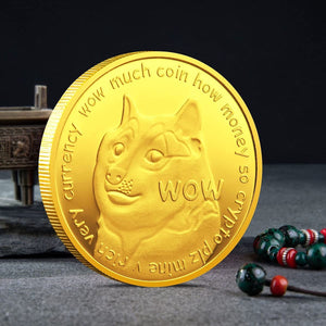 4 Pack Gold Dogecoins Commemorative Coins Set 2022 Limited Edition Doge Coins New Collectors Gold Plated Coin with Protective Case