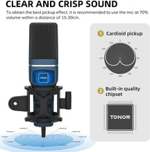 Load image into Gallery viewer, USB Microphone, Computer Cardioid Condenser PC Gaming Mic with Tripod Stand &amp; Pop Filter for Streaming, Podcasting, Vocal Recording, Compatible with Laptop Desktop Windows Computer, TC-777