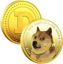 Load image into Gallery viewer, 1PCS Gold Dogecoin Commemorative Coin Gold Plated Doge Coin Limited Edition Collectible Coin with Protective Case