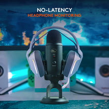 Load image into Gallery viewer, USB Mic for Recording and Streaming on PC and Mac, Blue VO!CE effects, 4 Pickup Patterns, Headphone Output and Volume Control, Mic Gain Control, Adjustable Stand, Plug and Play – Blackout