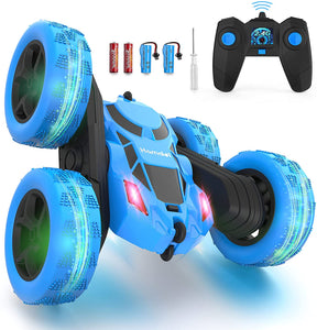 Remote Control Car Double Sided 360°Rotating 4WD RC Cars with Headlights 2.4GHz Electric Race Stunt Toy Car Rechargeable Toy Cars for Boys Girls Birthday