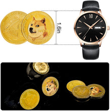 Load image into Gallery viewer, 6Pcs Dogecoin Coins, Gold Dogecoin Coins, Gold Plated Doge Coins, Commemorative Gold Plated Doge with Protective Case