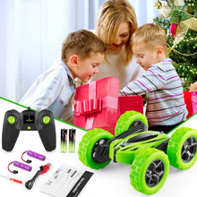 Load image into Gallery viewer, Remote Control Car, RC Cars Stunt Car Toy, 4WD 2.4Ghz Double Sided 360° Rotating RC Car with Headlights, Kids Xmas Toy Cars for Boys/Girls (Green)